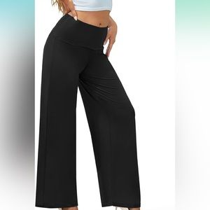 Arolina stretchy black wide leg palazzo pants